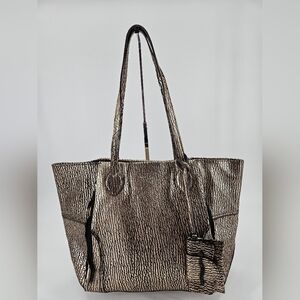 Aimee Kestenberg Leather Shoulder / Tote Bage Purse - Rose Gold & Black